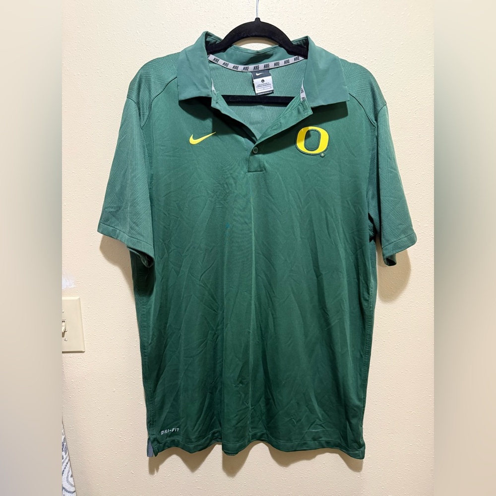 Nike Green Polo Shirt with Yellow Accents (Oregon Ducks)